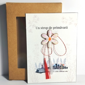 Martisor handmade tip floare alba - bijuterii - mărțișor - Artynos.ro