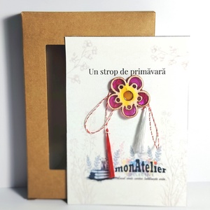 Martisor handmade tip floare roz - Artynos.ro