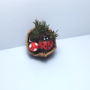 Mini peisaj natural în coajă de nucă � mărțișor decorativ handmade unicat - bijuterii - mărțișor - Artynos.ro