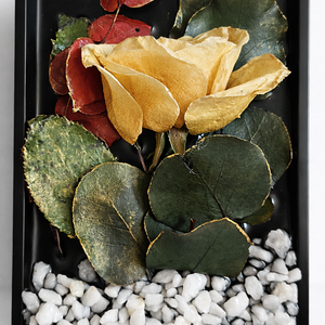 Tablou decorativ 10x15 cu trandafiri si eucalipt decor natural handmade cadou special - casă & stil de viață - decorațiuni de casă - decorațiuni de pereți - tablou cu licheni - Artynos.ro