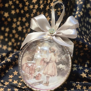 Glob catifea Santa's Girl - crăciun - accesorii cadou de crăciun - hârtii de ambalat cadouri - Artynos.ro