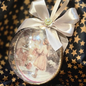 Glob catifea Santa's Girl - crăciun - accesorii cadou de crăciun - hârtii de ambalat cadouri - Artynos.ro