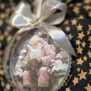 Glob catifea SANTA - crăciun - accesorii cadou de crăciun - felicitări de crăciun - Artynos.ro