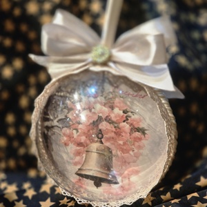 Glob catifea Santa's Bell - crăciun - accesorii cadou de crăciun - felicitări de crăciun - Artynos.ro