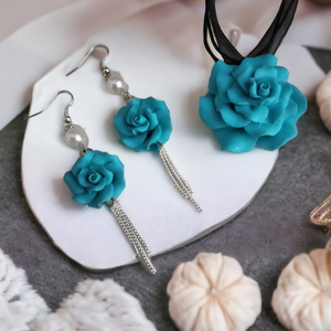 Set bijuterii handmade trandafiri - bijuterii - seturi de bijuterii - Artynos.ro