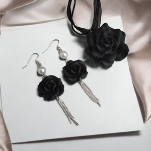 Set bijuterii handmade trandafiri - Artynos.ro