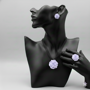 Set bijuterii handmade trandafiri  - bijuterii - seturi de bijuterii - Artynos.ro