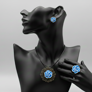 Set bijuterii handmade trandafiri  - bijuterii - seturi de bijuterii - Artynos.ro