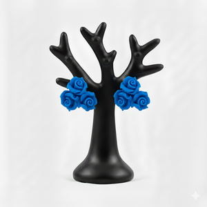 Cercei buchetel de trandafir - bijuterii - cercei - cercei din rășină - Artynos.ro