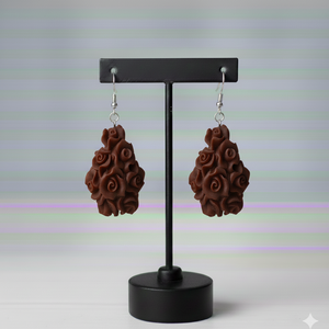 Cercei Trandafirasi lacrima - bijuterii - cercei - cercei din rășină - Artynos.ro