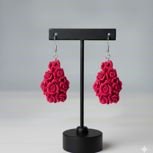 Cercei Trandafirasi lacrima - bijuterii - cercei - cercei din rășină - Artynos.ro