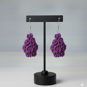 Cercei Trandafirasi lacrima - bijuterii - cercei - cercei din rășină - Artynos.ro