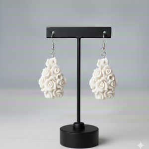 Cercei Trandafirasi lacrima, Bijuterii, Cercei, Cercei din rasina, , ARTYNOS