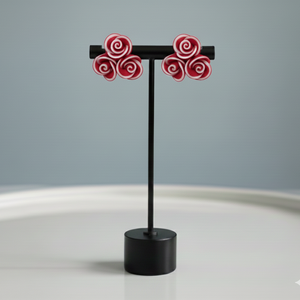 Cercei Trandafirasi triunghi - bijuterii - cercei - cercei din rășină - Artynos.ro