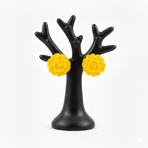 Cercei trandafirasi cu dantela - bijuterii - cercei - cercei din rășină - Artynos.ro