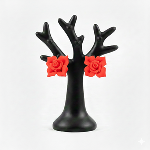 Cercei trandafirasi  - bijuterii - cercei - cercei din rășină - Artynos.ro