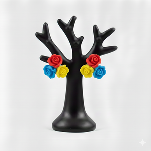 Cercei trandafiri tricolor - Artynos.ro