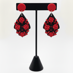 Cercei statement flori - bijuterii - cercei - cercei din rășină - Artynos.ro