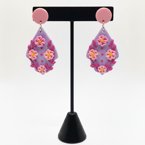 Cercei statement flori - bijuterii - cercei - cercei din rășină - Artynos.ro