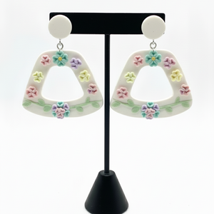 Cercei statement flori - bijuterii - cercei - cercei din rășină - Artynos.ro