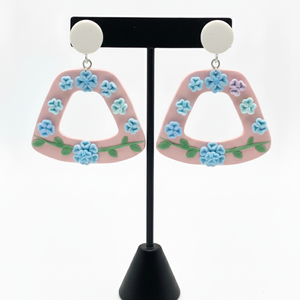 Cercei statement flori - bijuterii - cercei - cercei din rășină - Artynos.ro