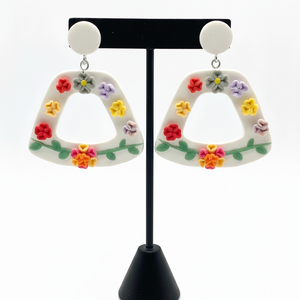 Cercei statement flori - bijuterii - cercei - cercei din rășină - Artynos.ro