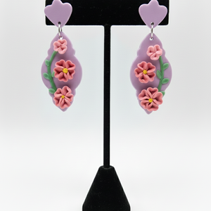 Cercei statement flori - bijuterii - cercei - cercei din rășină - Artynos.ro