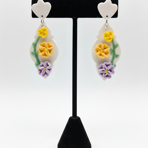 Cercei statement flori - bijuterii - cercei - cercei din rășină - Artynos.ro