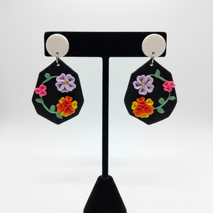 Cercei statement flori - bijuterii - cercei - cercei din rășină - Artynos.ro