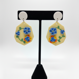 Cercei statement flori - bijuterii - cercei - cercei din rășină - Artynos.ro