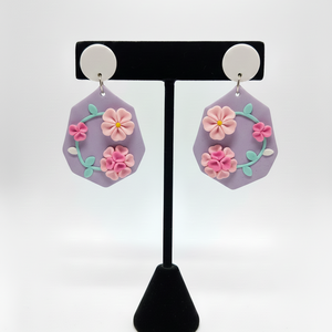 Cercei statement flori - bijuterii - cercei - cercei din rășină - Artynos.ro