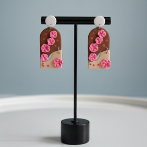 Cercei statement flori - bijuterii - cercei - cercei din rășină - Artynos.ro