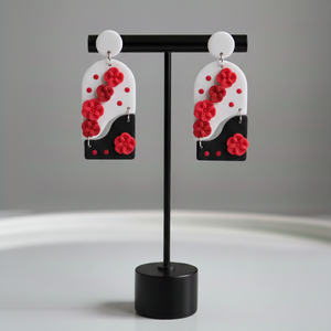 Cercei statement flori - bijuterii - cercei - cercei din rășină - Artynos.ro