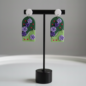 Cercei statement flori - bijuterii - cercei - cercei din rășină - Artynos.ro