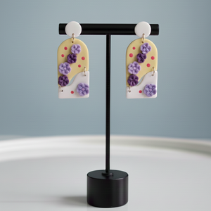 Cercei statement flori - bijuterii - cercei - cercei din rășină - Artynos.ro