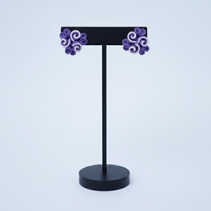 Cercei trandafirasi cu dantela - bijuterii - cercei - cercei din rășină - Artynos.ro