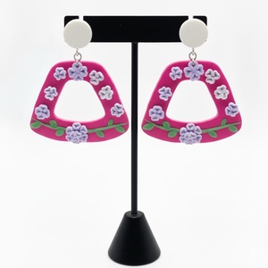 Cercei statement flori - bijuterii - cercei - cercei din rășină - Artynos.ro