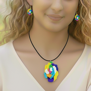 Set trandafiri multicolor - bijuterii - seturi de bijuterii - Artynos.ro