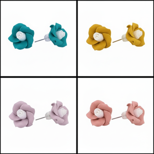 Cercei mici trandafiri 4 perechi, Bijuterii, Cercei, Cercei din rasina, , ARTYNOS