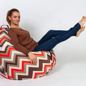 Fotoliu puf ZigZag Deven, Casă & Stil de viață, Mobilier artizanal, Fotoliu puf bean bag, Fotografie, grafică, desen, ilustrație, Cusătură, ARTYNOS