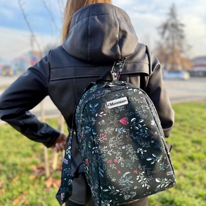 Rucsac damă black flower - genți și portofele - rucsacuri - rucsac rolltop - Artynos.ro