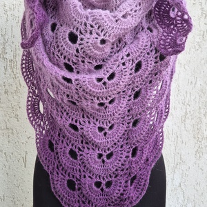 Sal triunghiular crosetat - îmbrăcăminte și modă - eșarfe, pălării, fularuri - șaluri - Artynos.ro