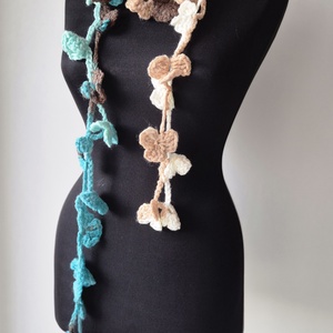 Flori crosetate, esarfa de primavara - îmbrăcăminte și modă - eșarfe, pălării, fularuri - eșarfe - Artynos.ro