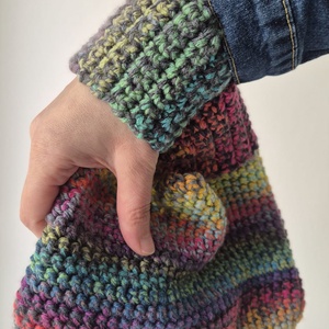 Japanese Knot Bag , Genti si portofele, Genti de mana si umar, Genti de mana, Crosetat, Aceasta geanta este realizata manual in stilul japonez „knot bag” (se inchide chic, trecand toarta ..., ARTYNOS