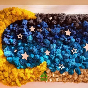 Tablou cu licheni și ramă de lemn Silent Night - casă & stil de viață - accesorii pentru decorat casa - decorațiuni de pereți, decorațiuni suspendate - decorațiuni suspendate - Artynos.ro