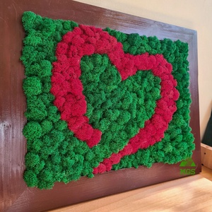 Tablou cu licheni și ramă de lemn Moss Heart - casă & stil de viață - accesorii pentru decorat casa - decorațiuni de pereți, decorațiuni suspendate - decorațiuni suspendate - Artynos.ro