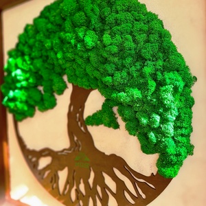Tablou cu rama de lemn decorat cu licheni Tree of Life - casă & stil de viață - accesorii pentru decorat casa - decorațiuni de pereți, decorațiuni suspendate - decorațiuni suspendate - Artynos.ro