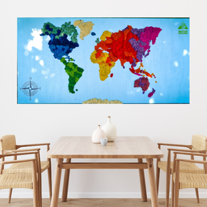 Harta cu licheni World Map Multicoloured - Artynos.ro