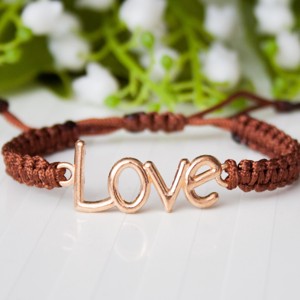 Bratara macramé impletita - Love brown, , , ARTYNOS