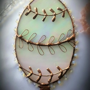 Frunze de Paște - ouă tiffany cu perle opal -  - Artynos.ro